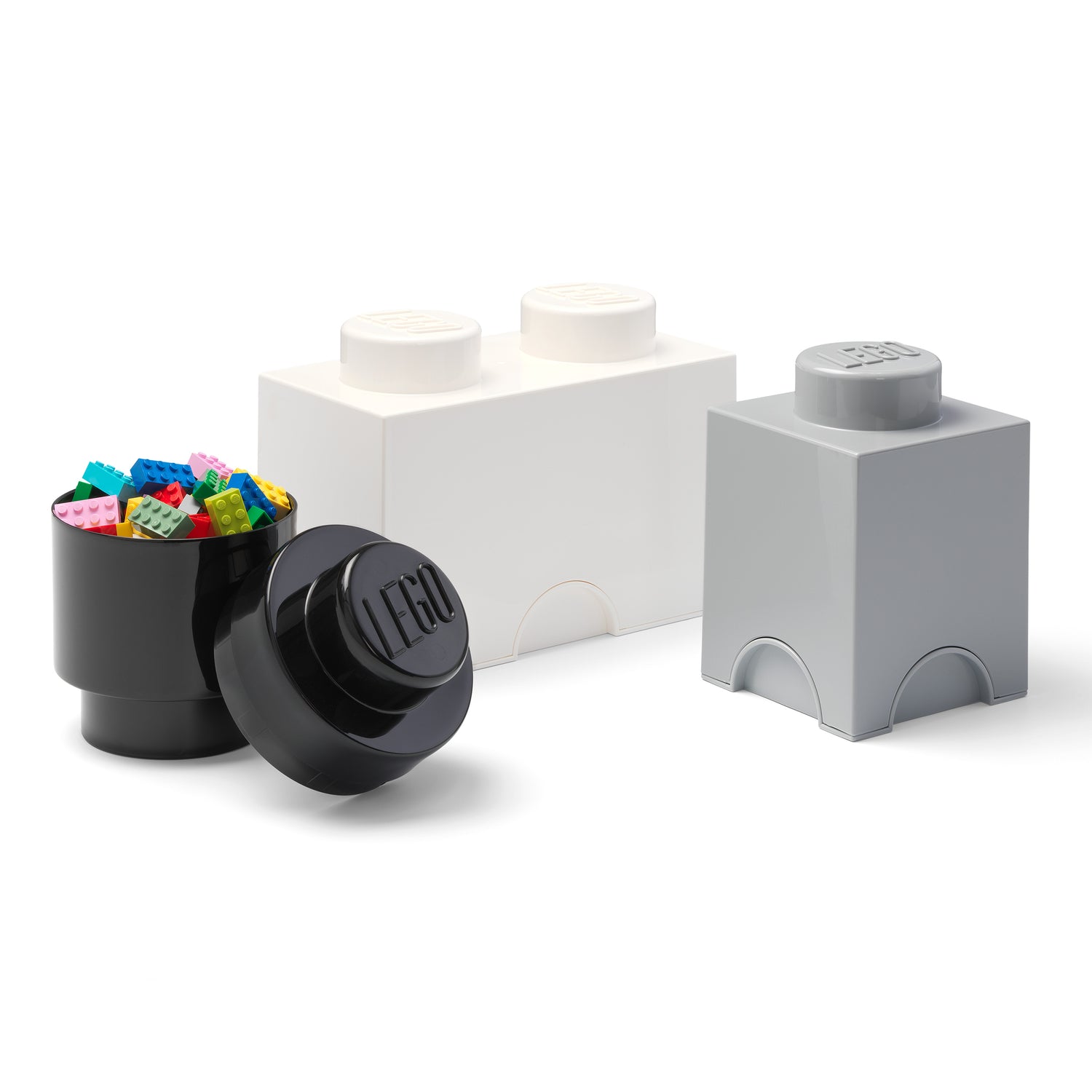 Giant Lego Storage Blocks Greys 3 Brick Multipack