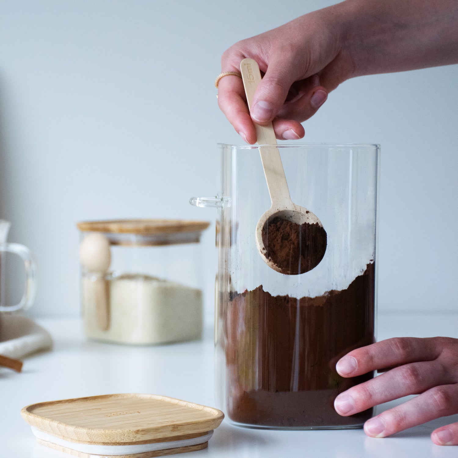 Glass Canister With Measuring Spoon 1400Ml - Not A Boring Box