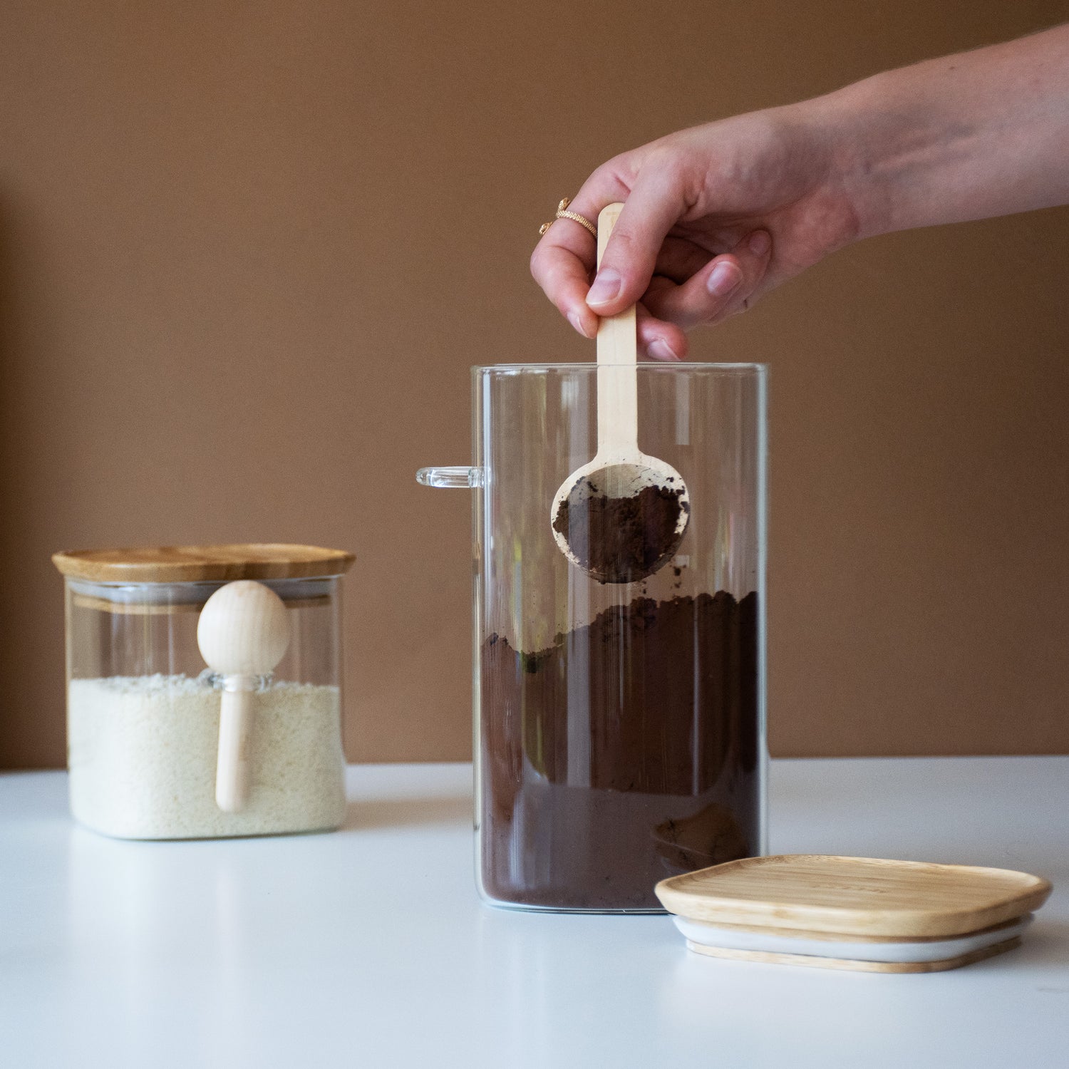 Glass Canister With Measuring Spoon 1400Ml - Not A Boring Box