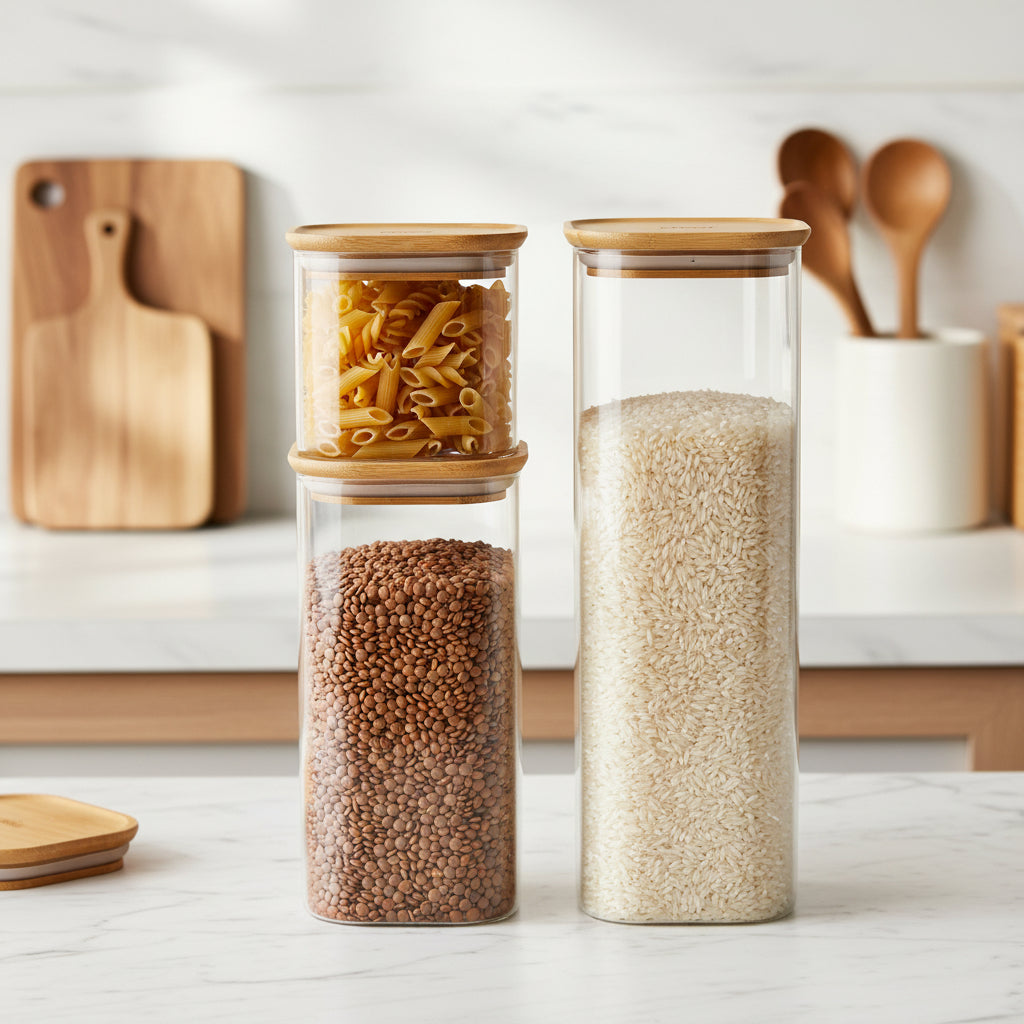 Set Of 3 Glass Storage Canisters - Not A Boring Box