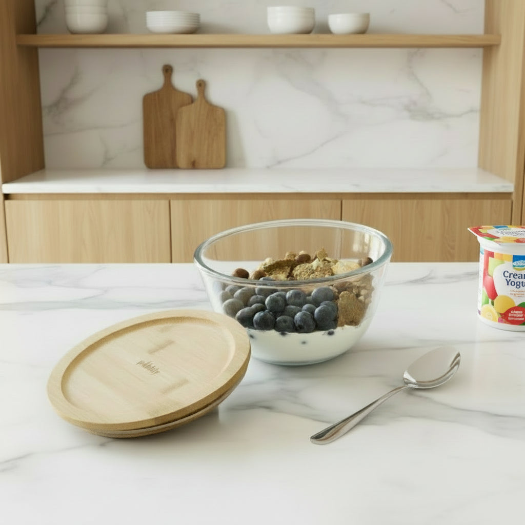 Glass Bowl With Bamboo Lid 770Ml - Not A Boring Box