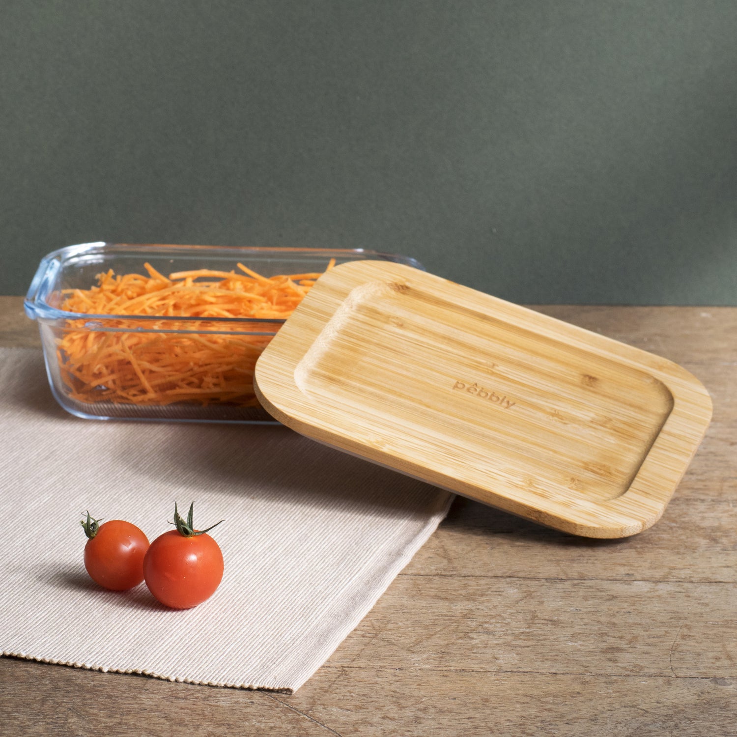 Rectangular Glass Container With Bamboo Lid 650Ml - Not A Boring Box