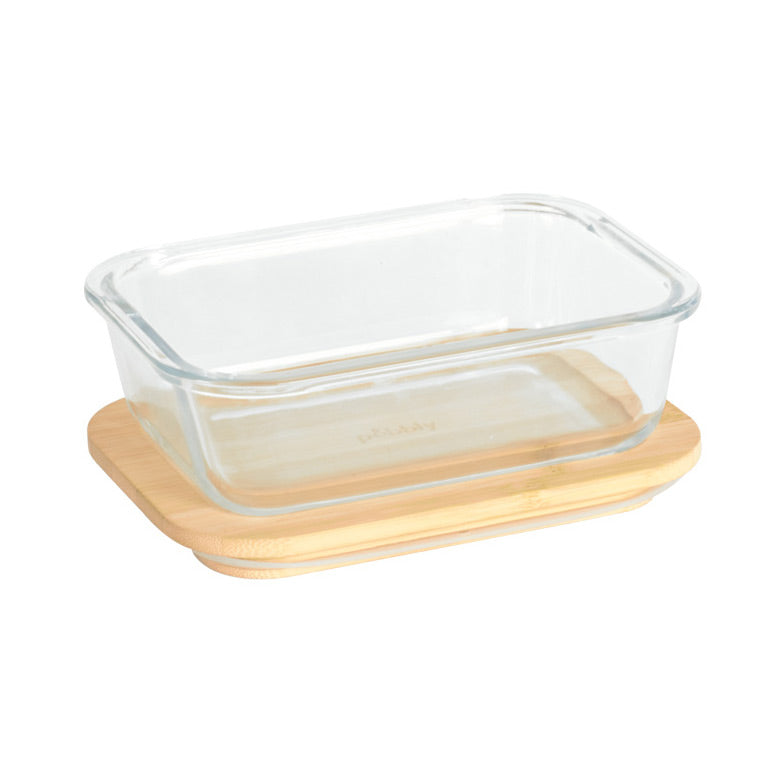 Rectangular Glass Container With Bamboo Lid 650Ml - Not A Boring Box