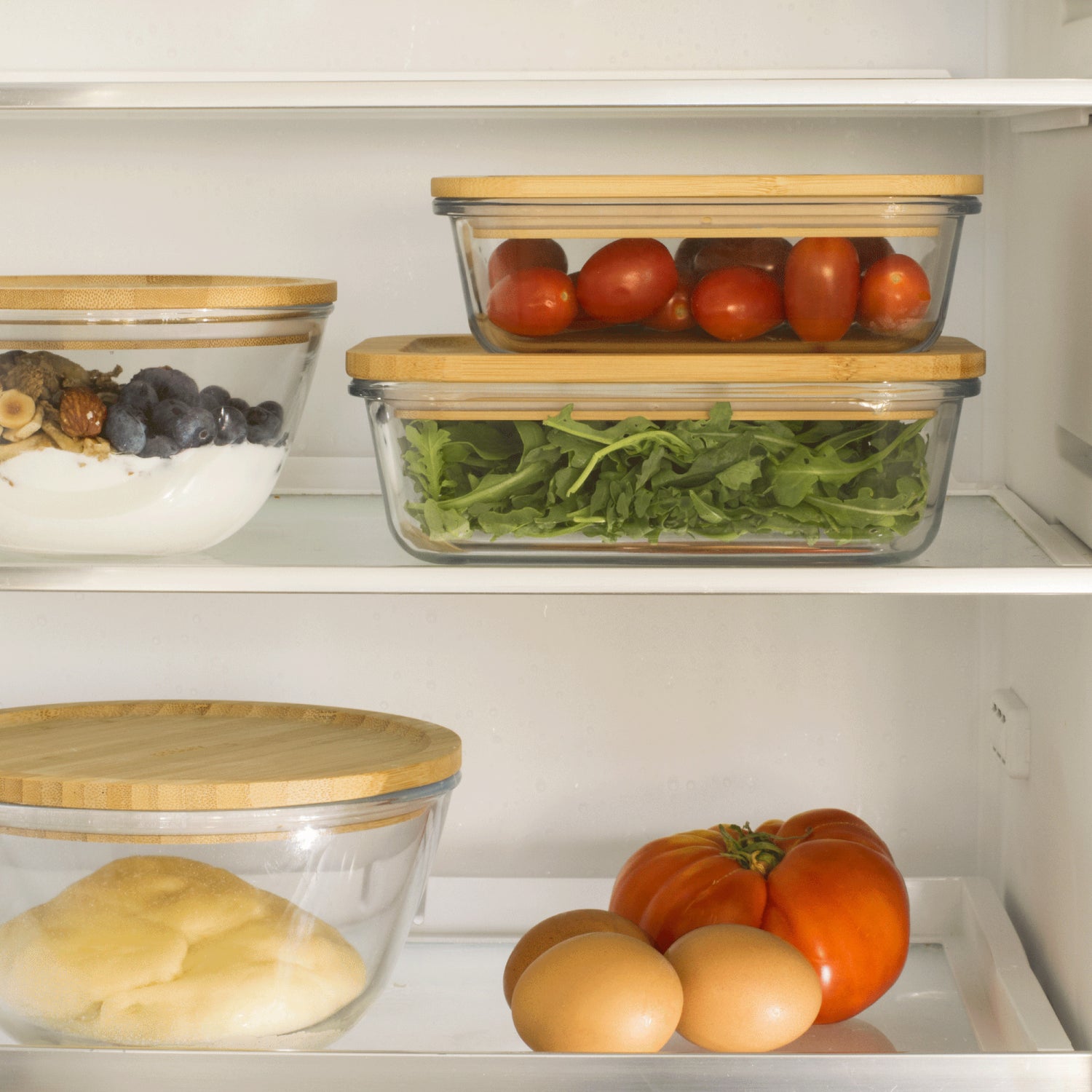 Rectangular Glass Container With Bamboo Lid 1500Ml - Not A Boring Box