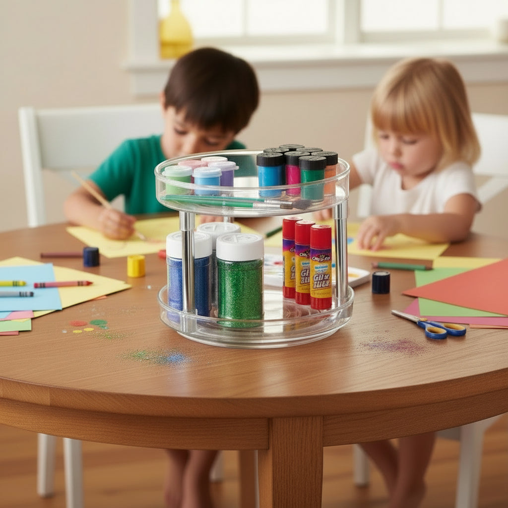 Rotating 2-Tier Craft Organiser - Not A Boring Box