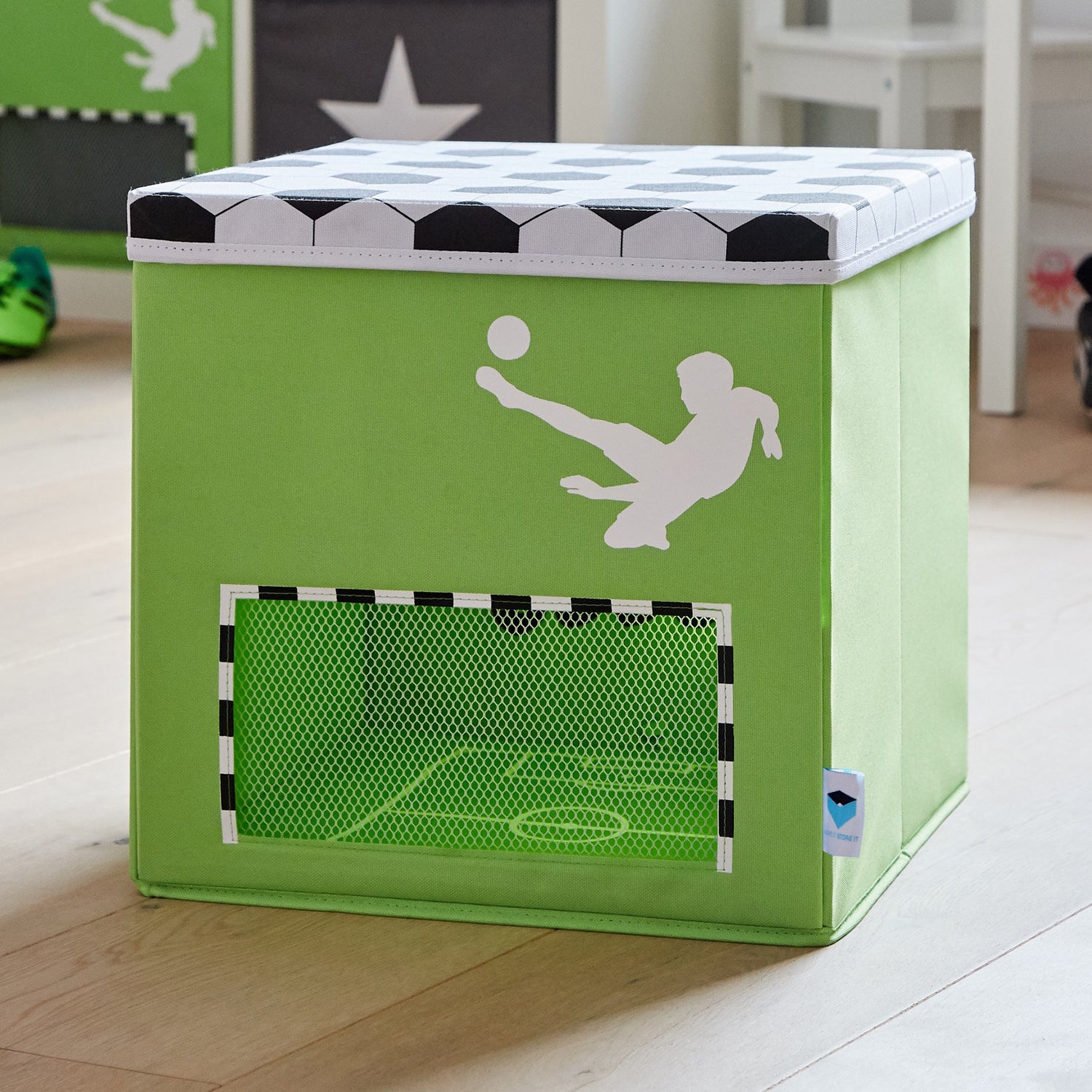 Football Toy Storage Box With Lid - Not A Boring Box