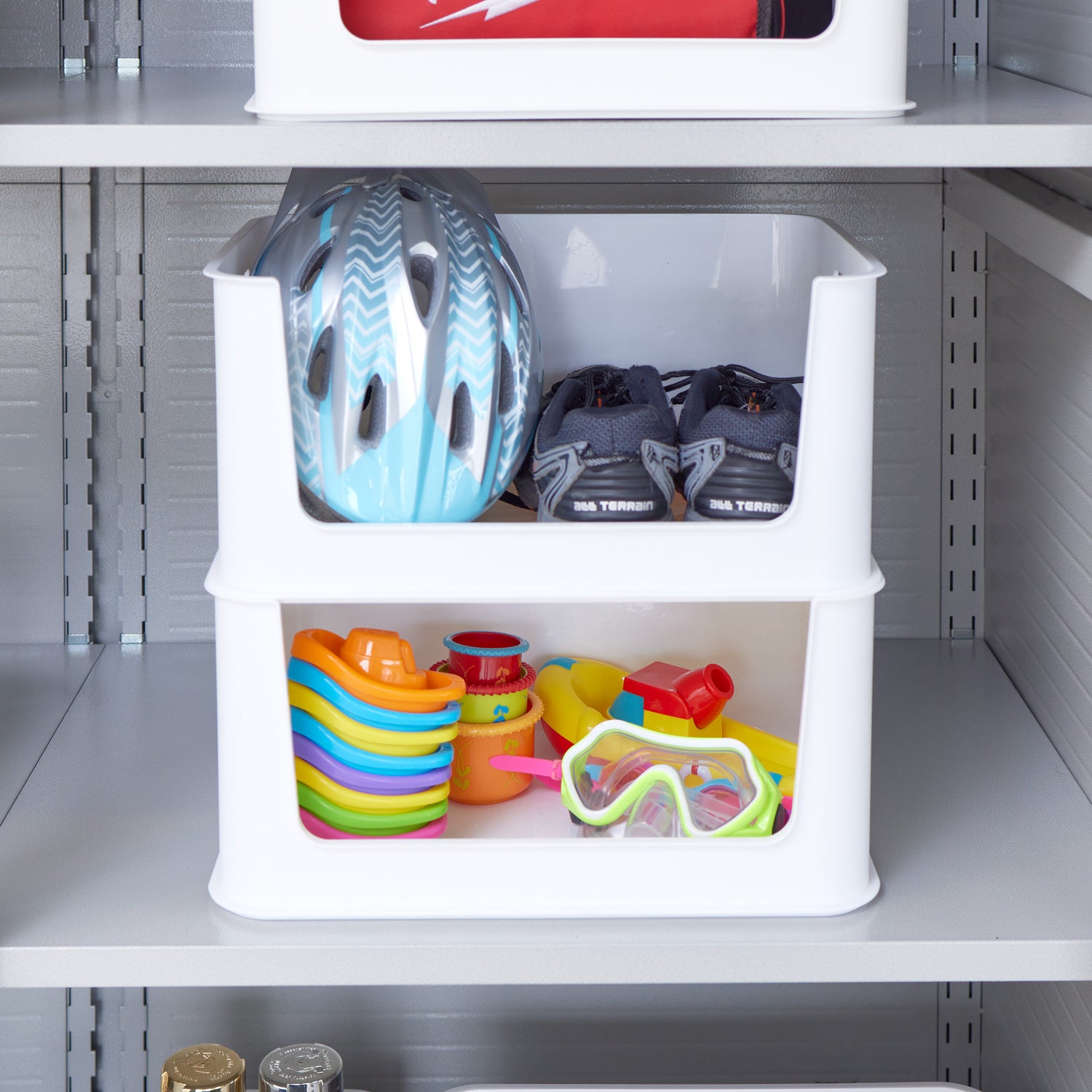 Stackable Open Front Storage Bin
