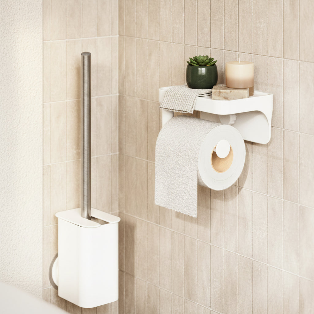 Toilet Roll Holder And Shelf Flex Adhesive