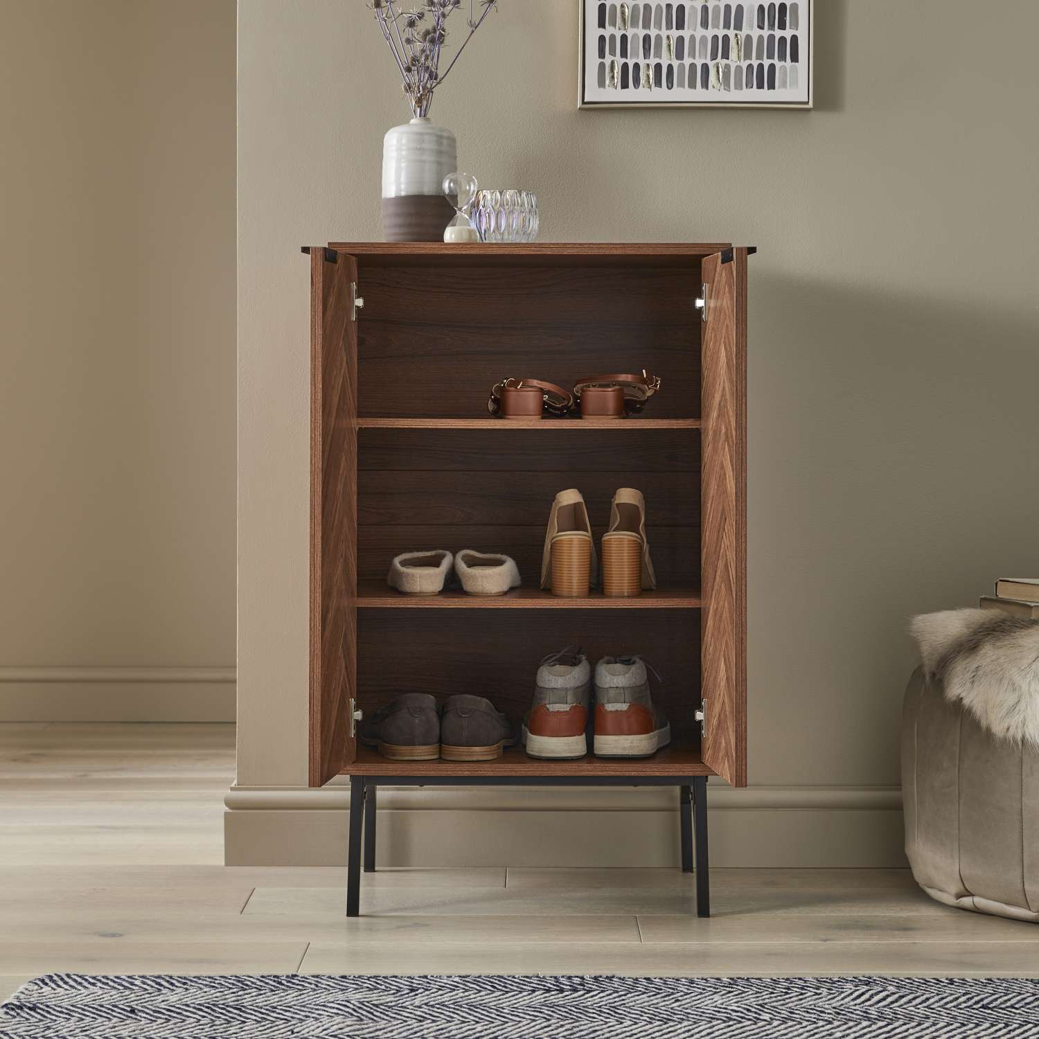 Shoe Storage Cabinet Parquet - Not A Boring Box