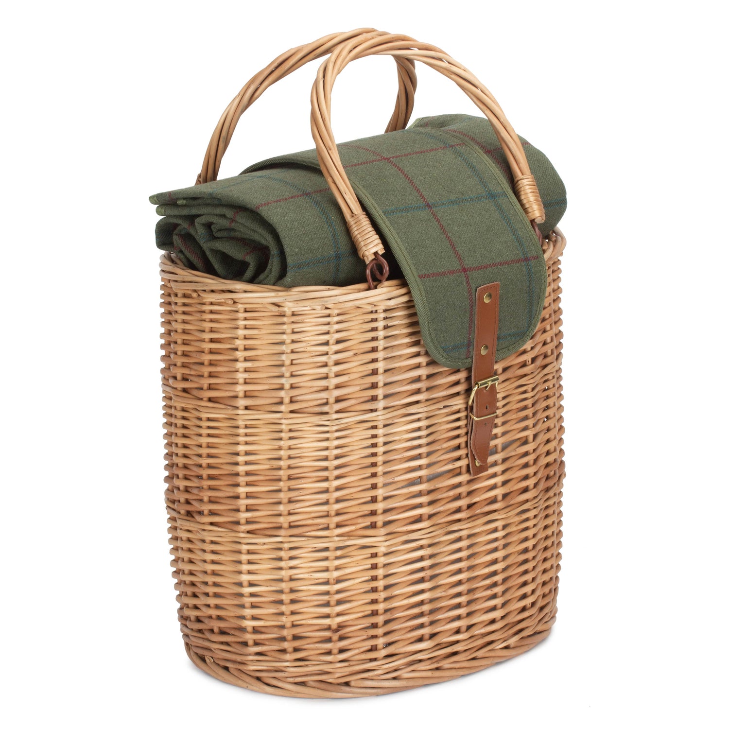 Oval Chiller Hamper Basket Green Tweed - Not A Boring Box