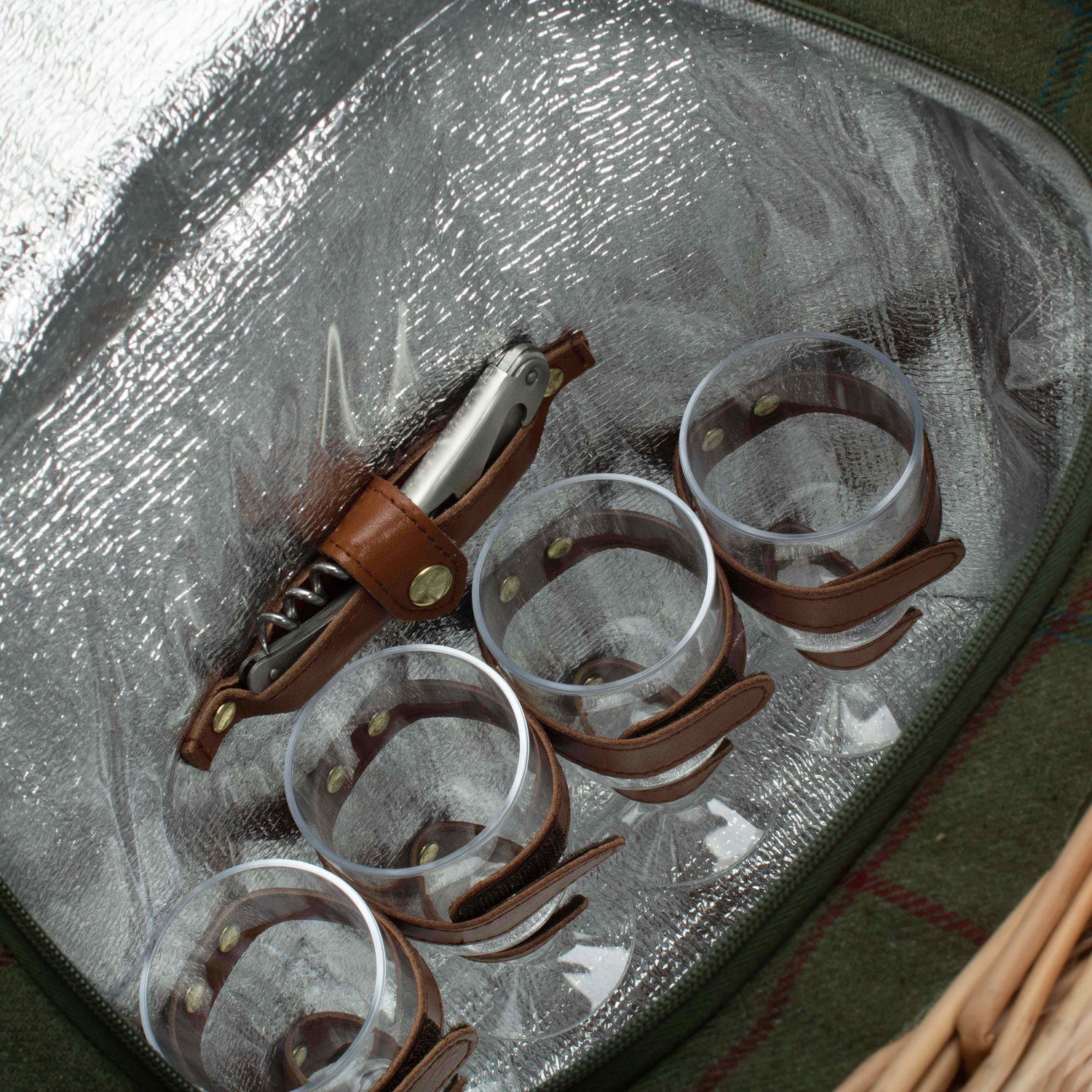 Oval Chiller Hamper Basket Green Tweed - Not A Boring Box