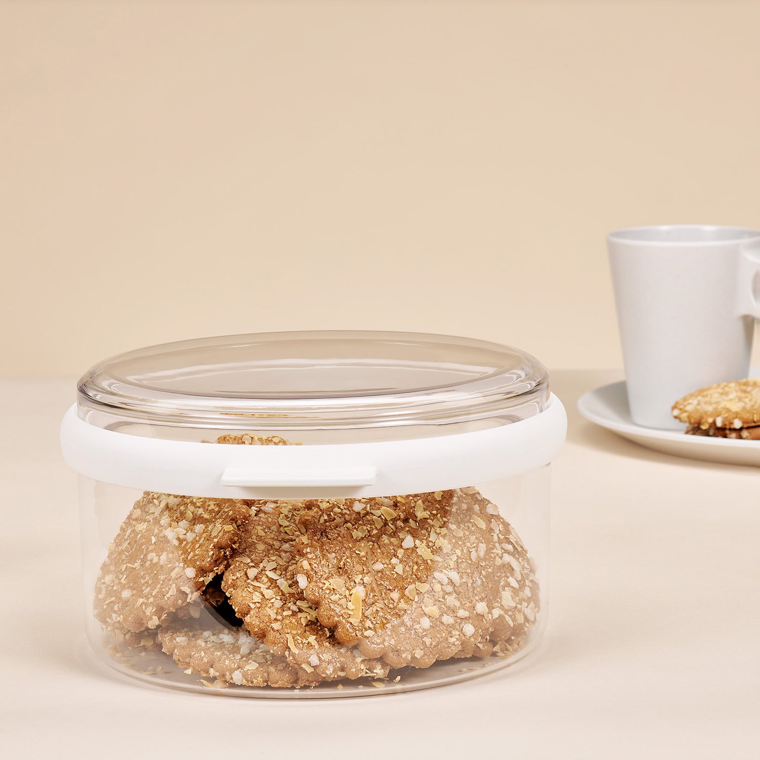 Clear Kitchen Storage Canister Round