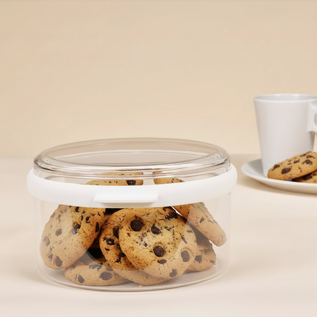 Clear Kitchen Storage Canister Round