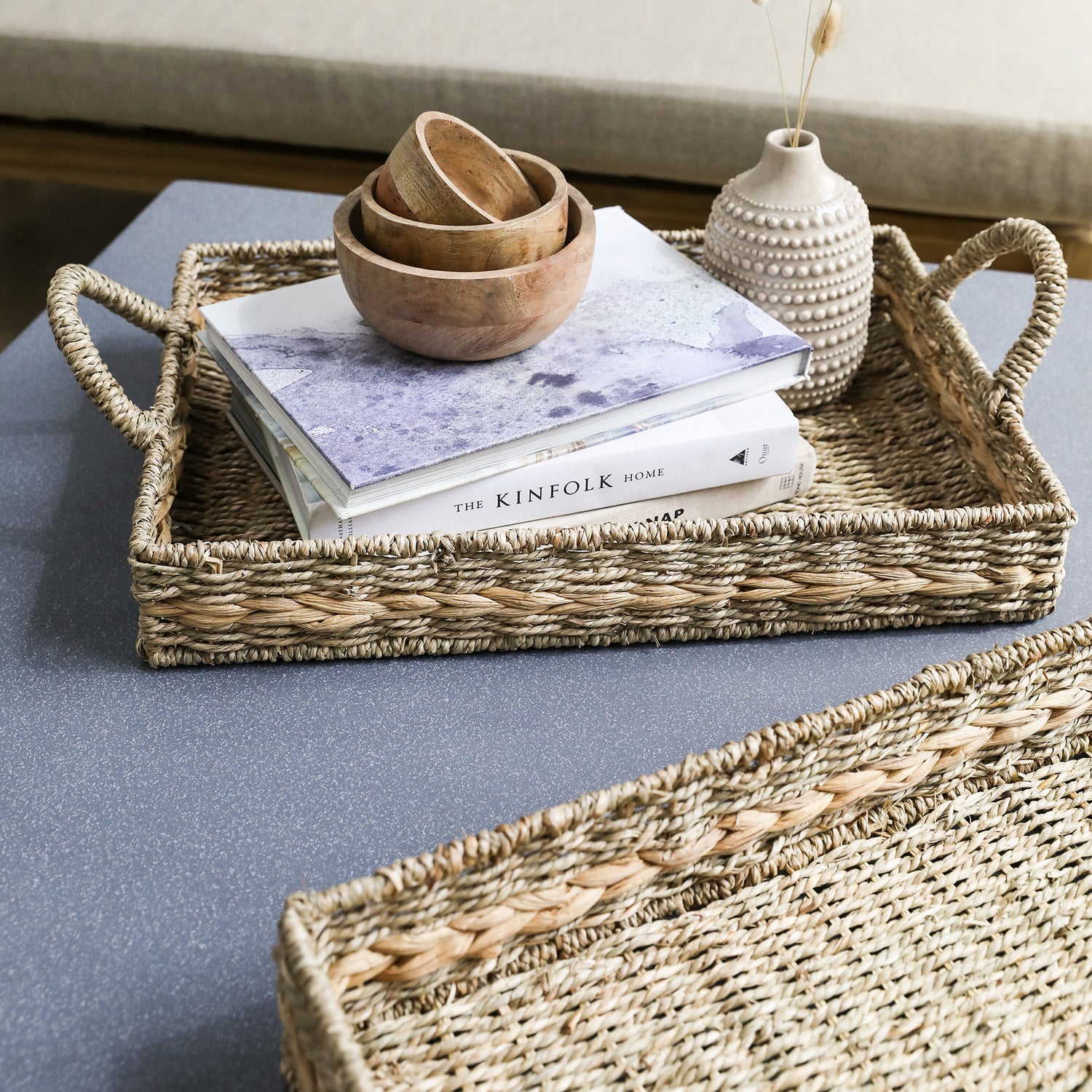 Set Of 2 Woven Trays- Bayford - Not A Boring Box