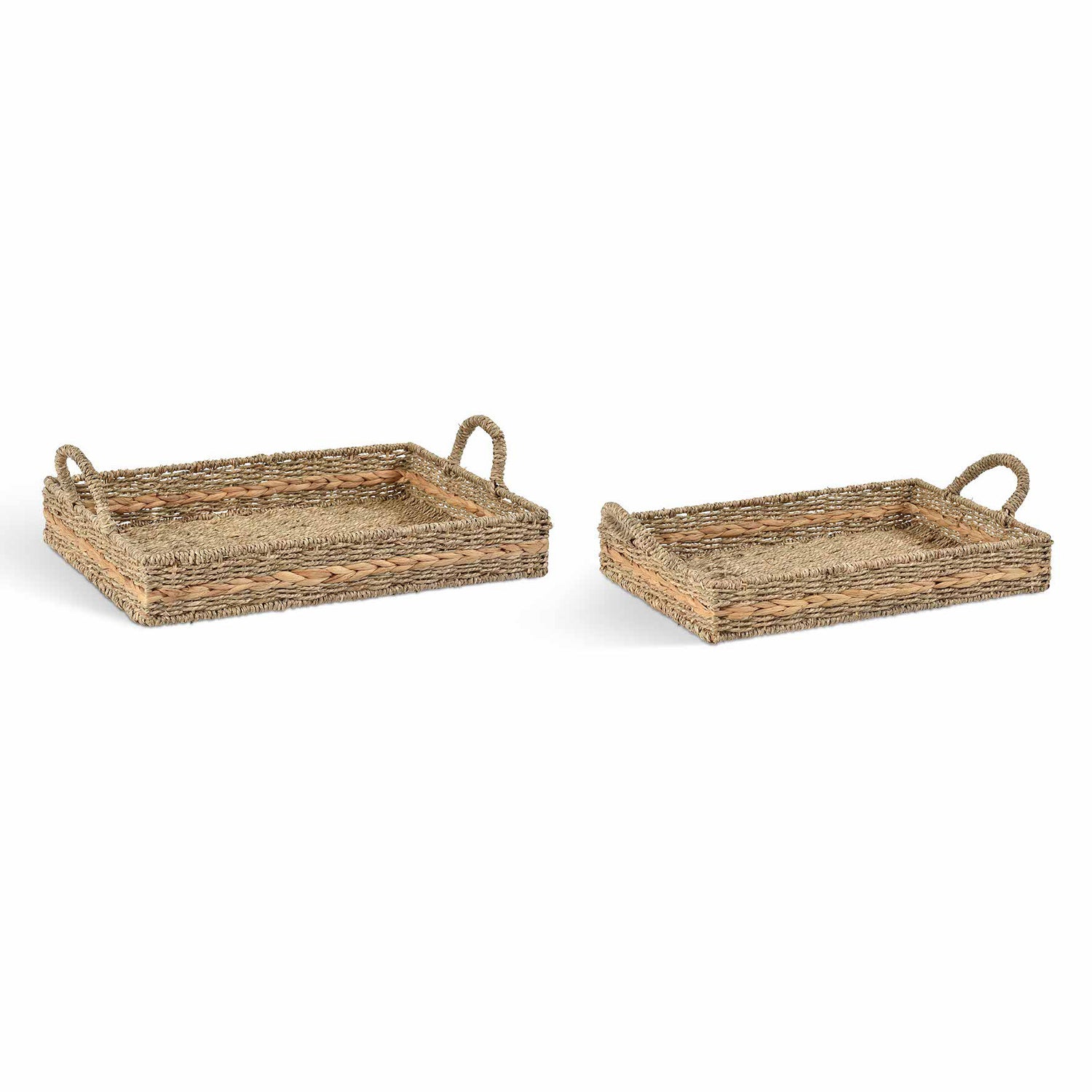 Set Of 2 Woven Trays- Bayford - Not A Boring Box