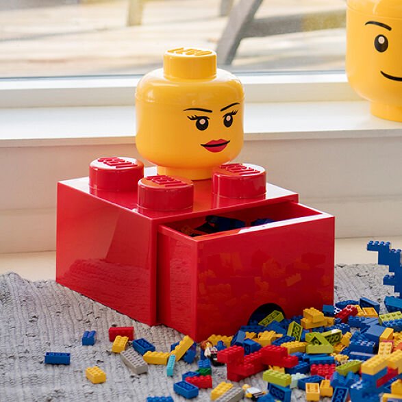 Giant LEGO Storage Head - Small Girl - Not A Boring Box APFE