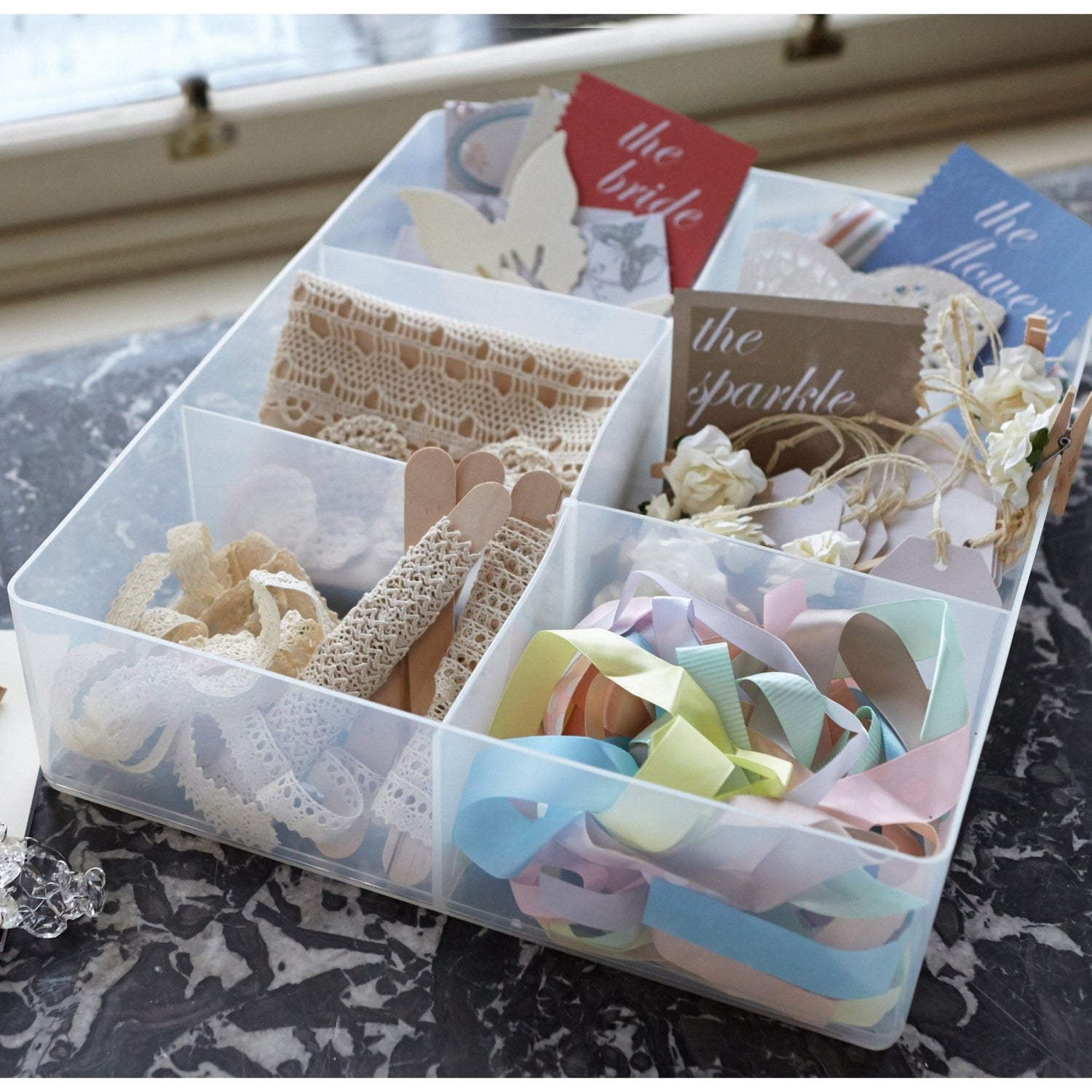 6 Compartment Craft Storage Tray - Not A Boring Box APFE