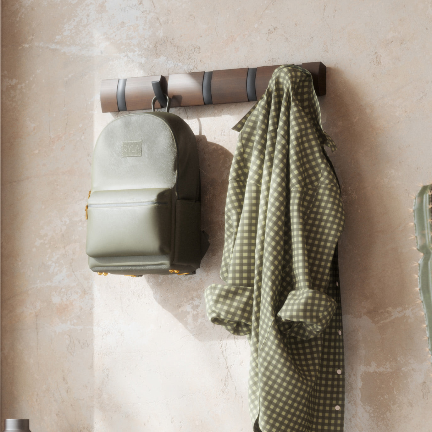 Flip 5 Coat Hook Walnut & Black - Not A Boring Box