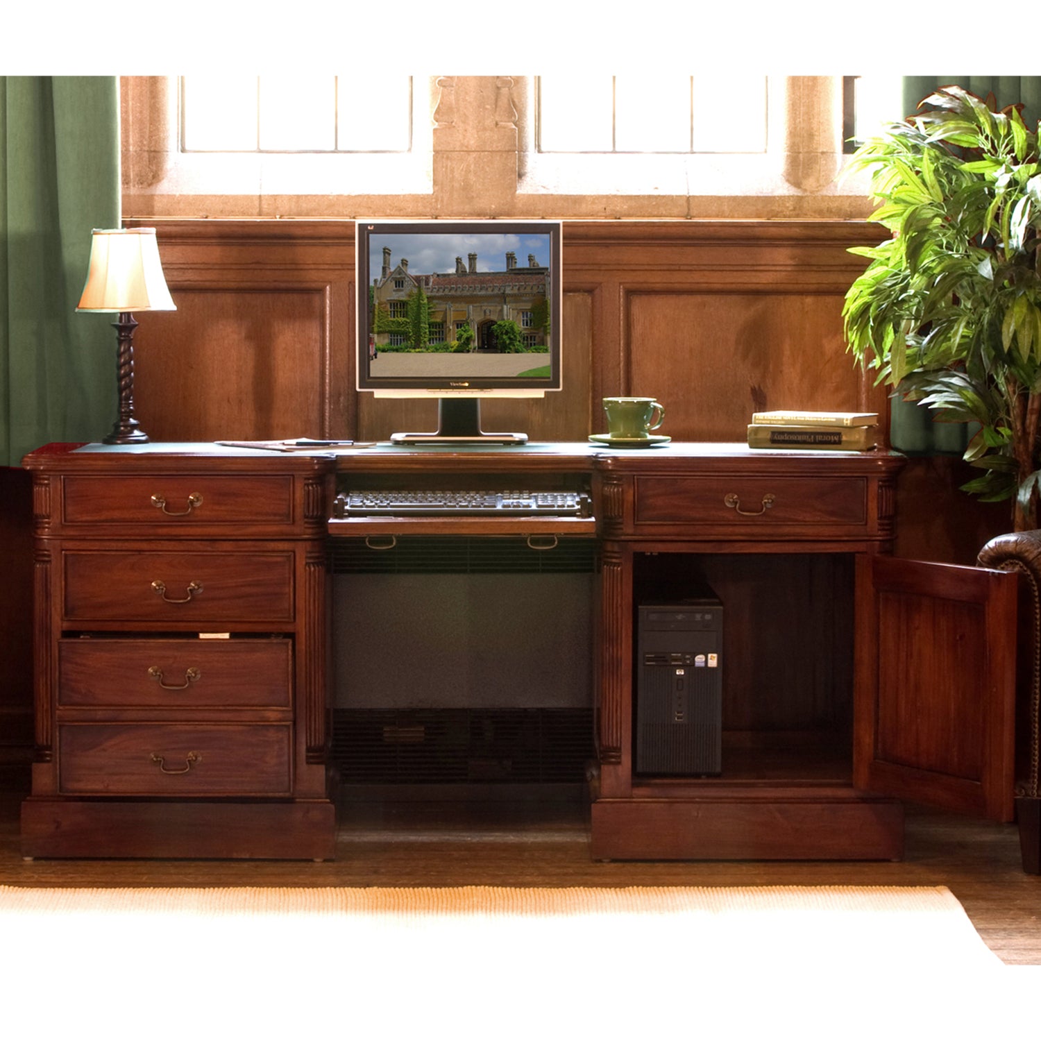 Twin Pedestal Computer Desk La Roque - Not A Boring Box