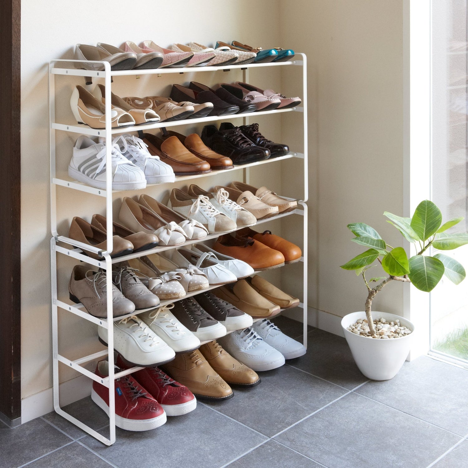 3 - Tier Extending and Stacking Shoe Rack - Not A Boring Box APFE
