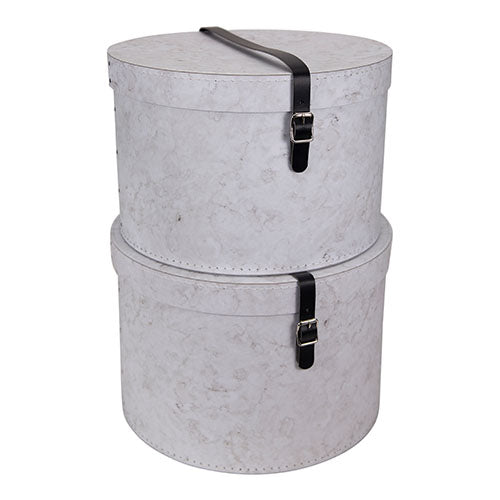 Set Of 2 Hat Boxes Marble Effect - Not A Boring Box