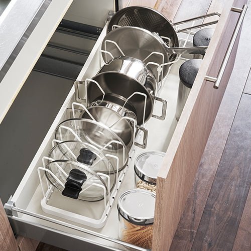 Extendable Pan Lid and Frying Pan Organiser - Not A Boring Box APFE