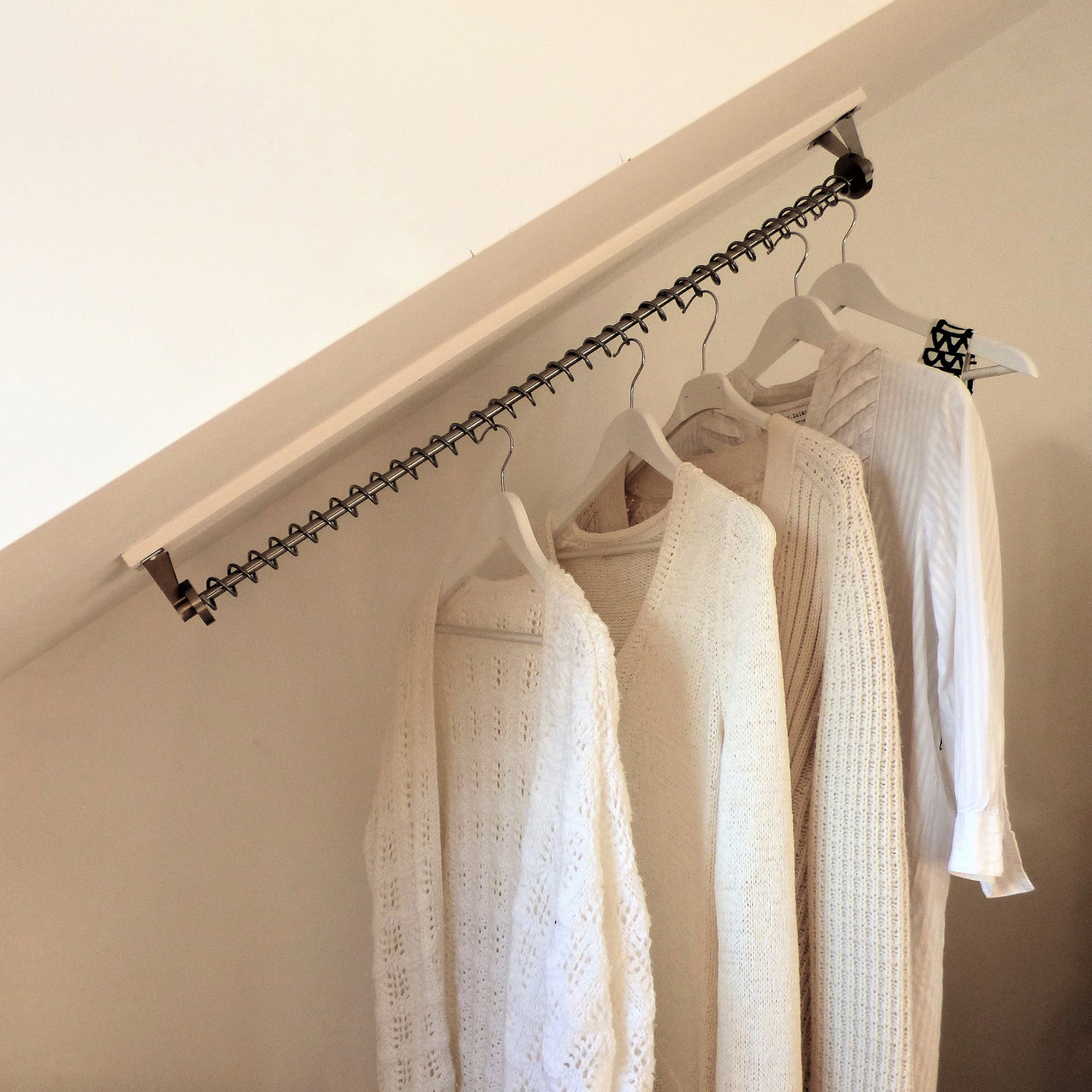 any angle clothes hanging rail zebedee 50cm
