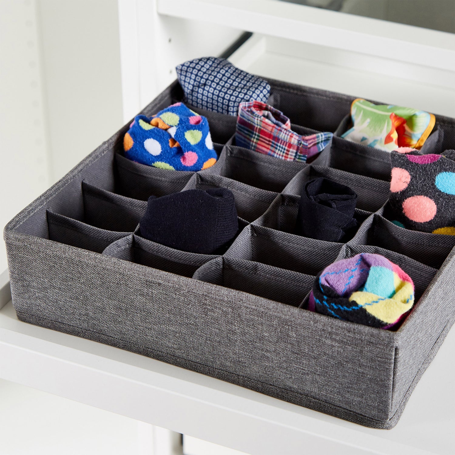Grey Drawer Organiser 24 Compartments - Not A Boring Box