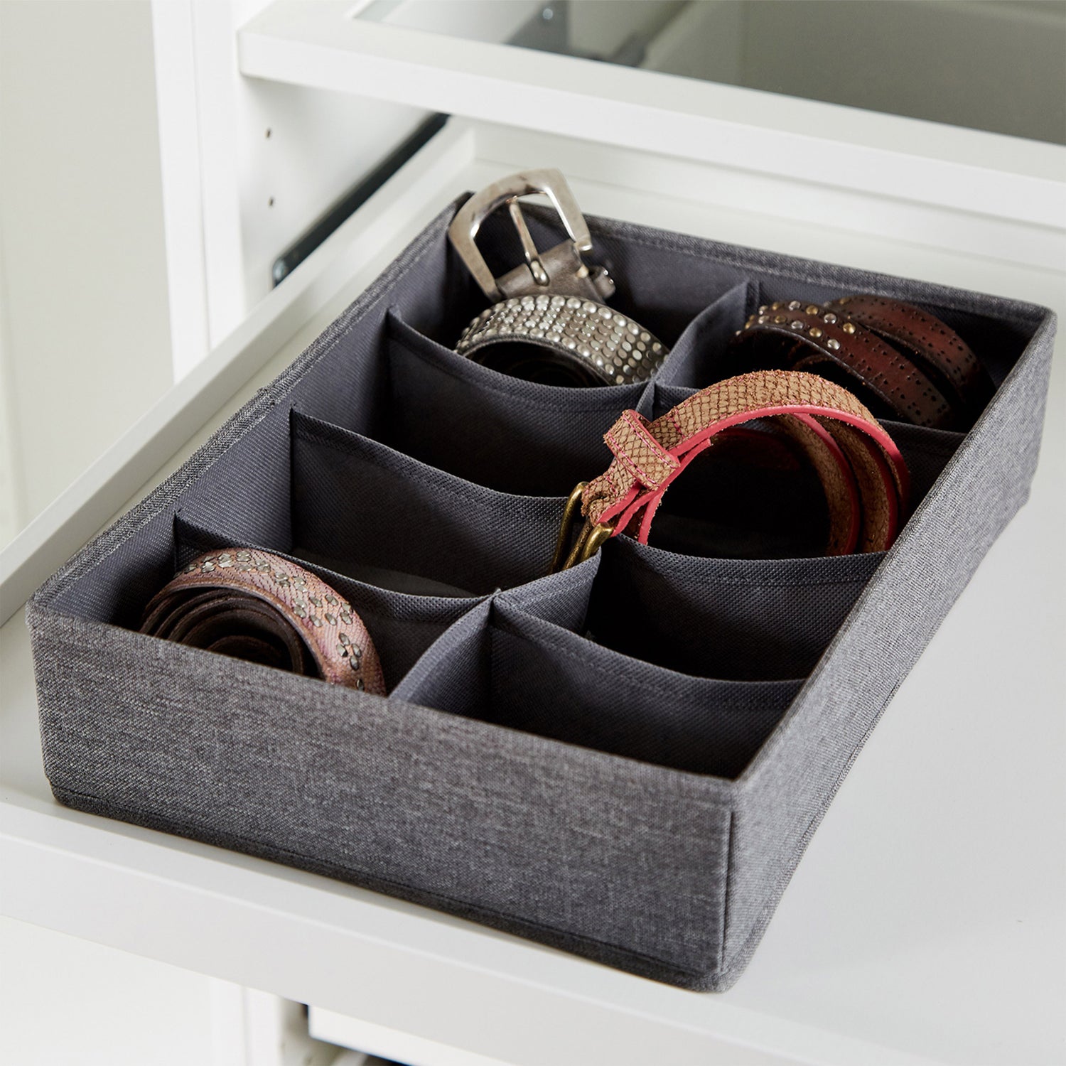 Grey Drawer Organiser 8 Compartments - Not A Boring Box