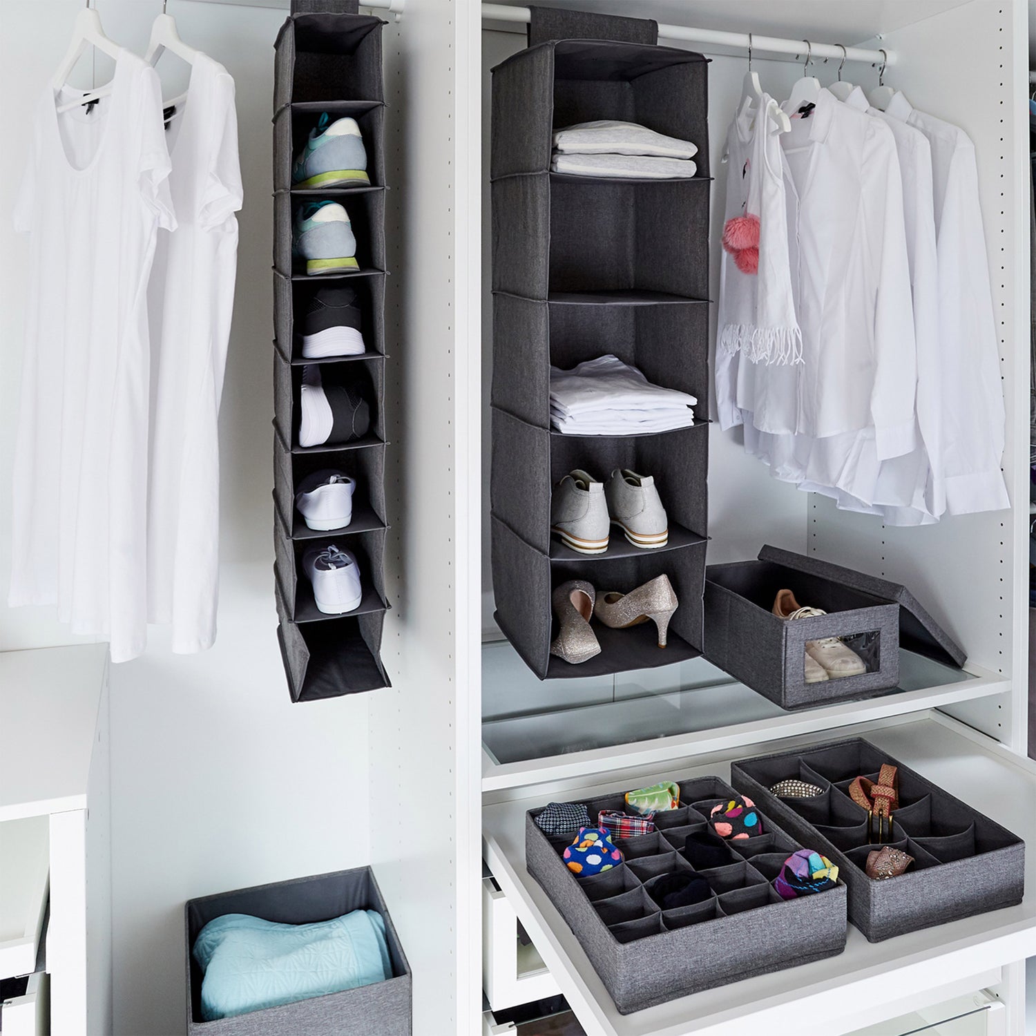 Grey Drawer Organiser 8 Compartments - Not A Boring Box