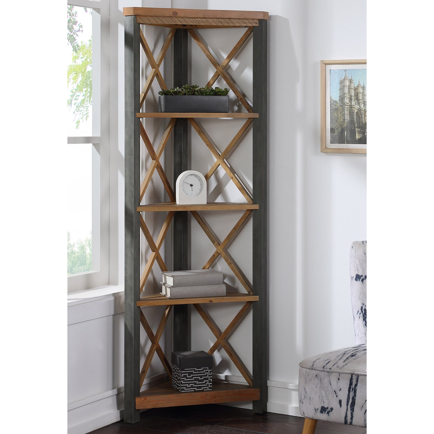 Corner Bookcase Large Urban Elegance - Not A Boring Box