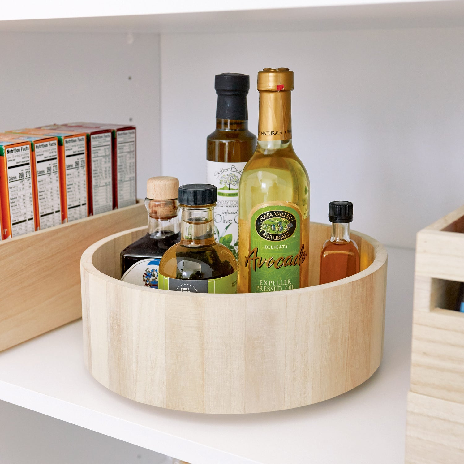 rotating cupboard organiser tall wooden