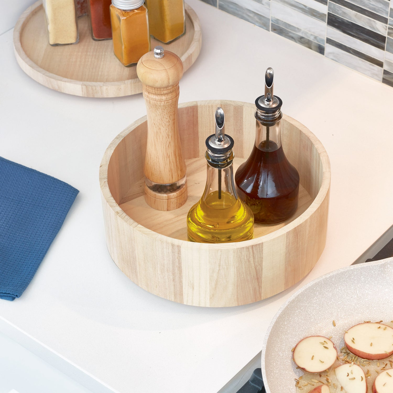 Rotating Cupboard Organiser- Tall Wooden - Not A Boring Box