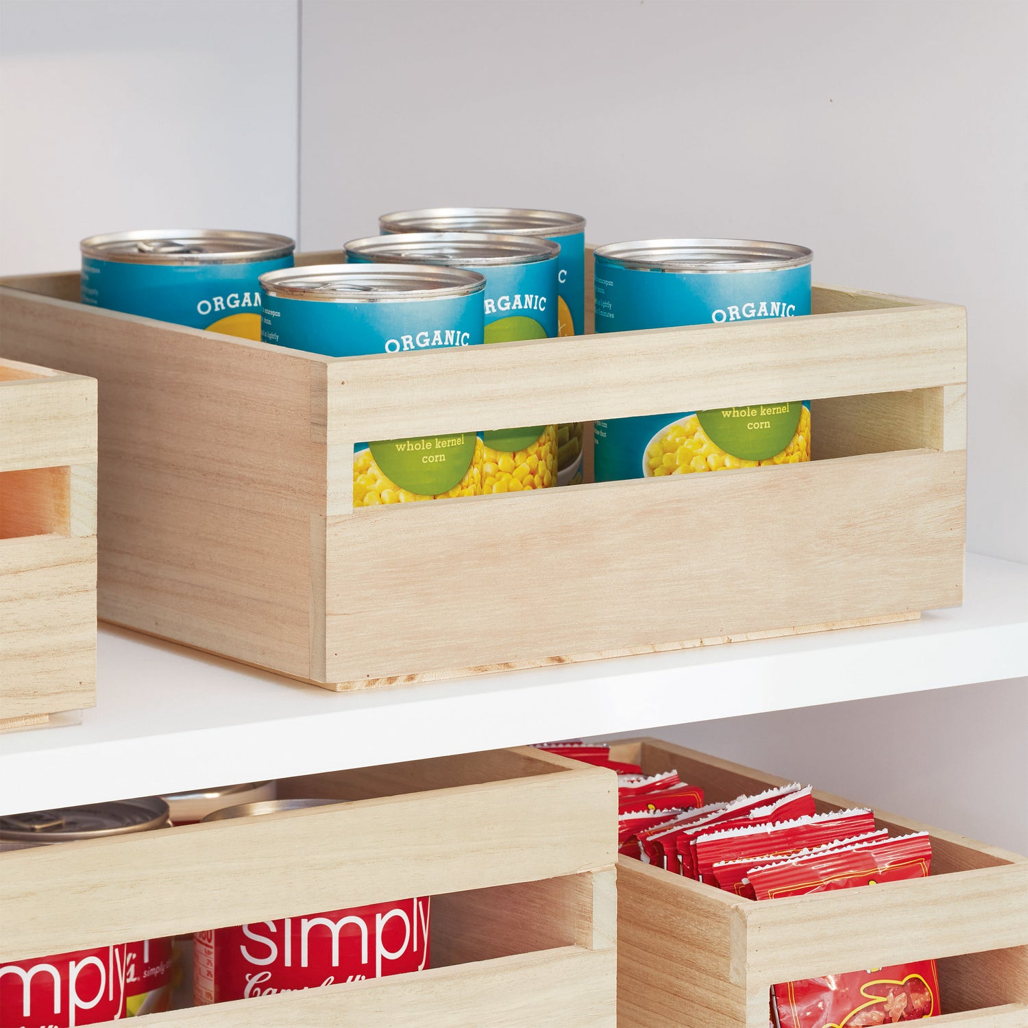 Wooden Pantry Storage Bin With Handle Square - Not A Boring Box