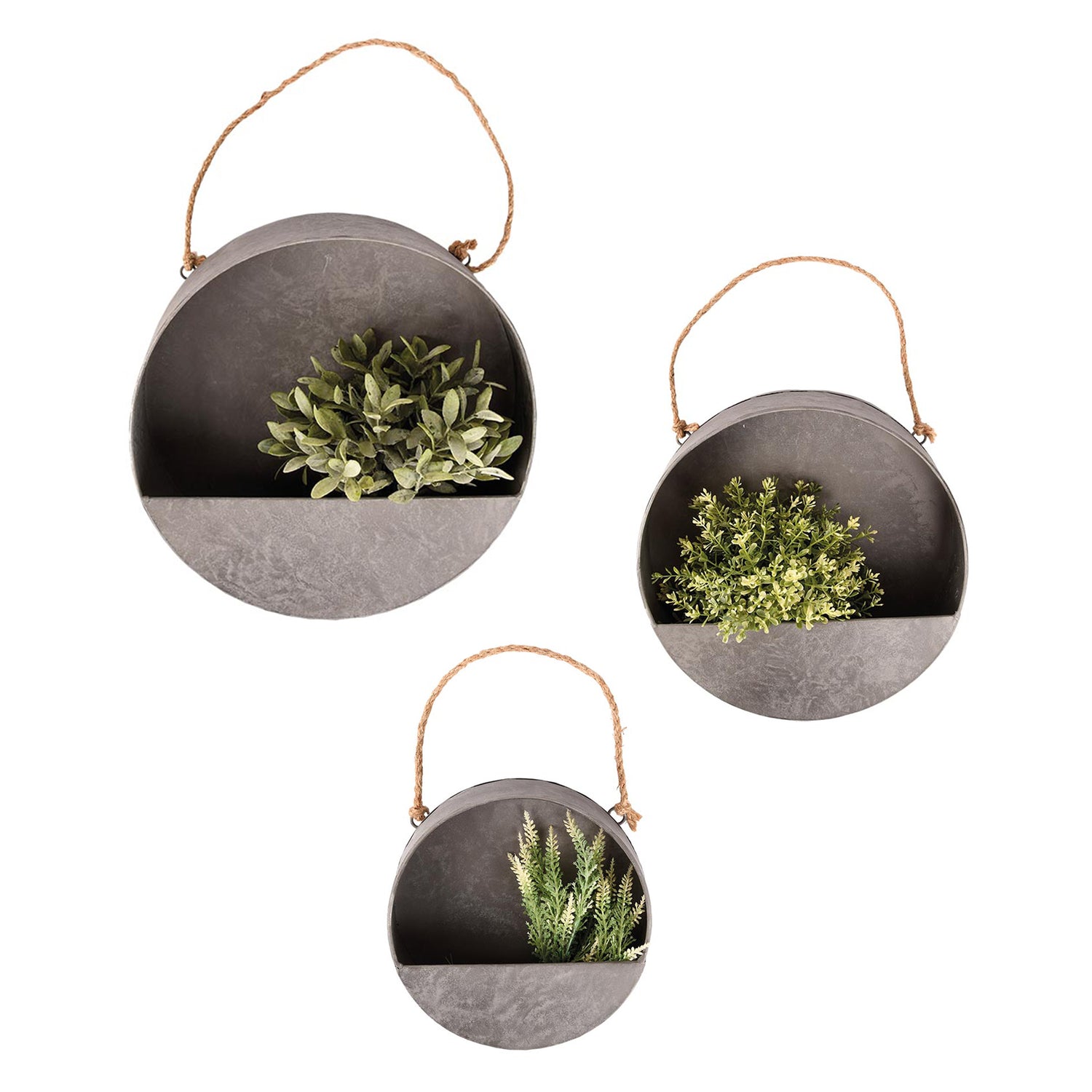 Zinc Wall Planters Set Of 3