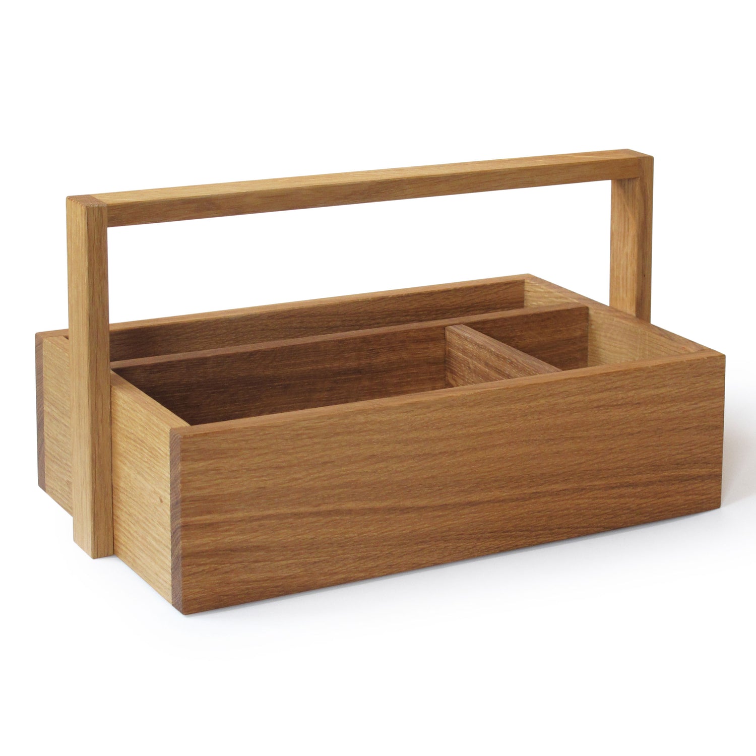 Handled Storage Caddy Oiled Oak - Not A Boring Box