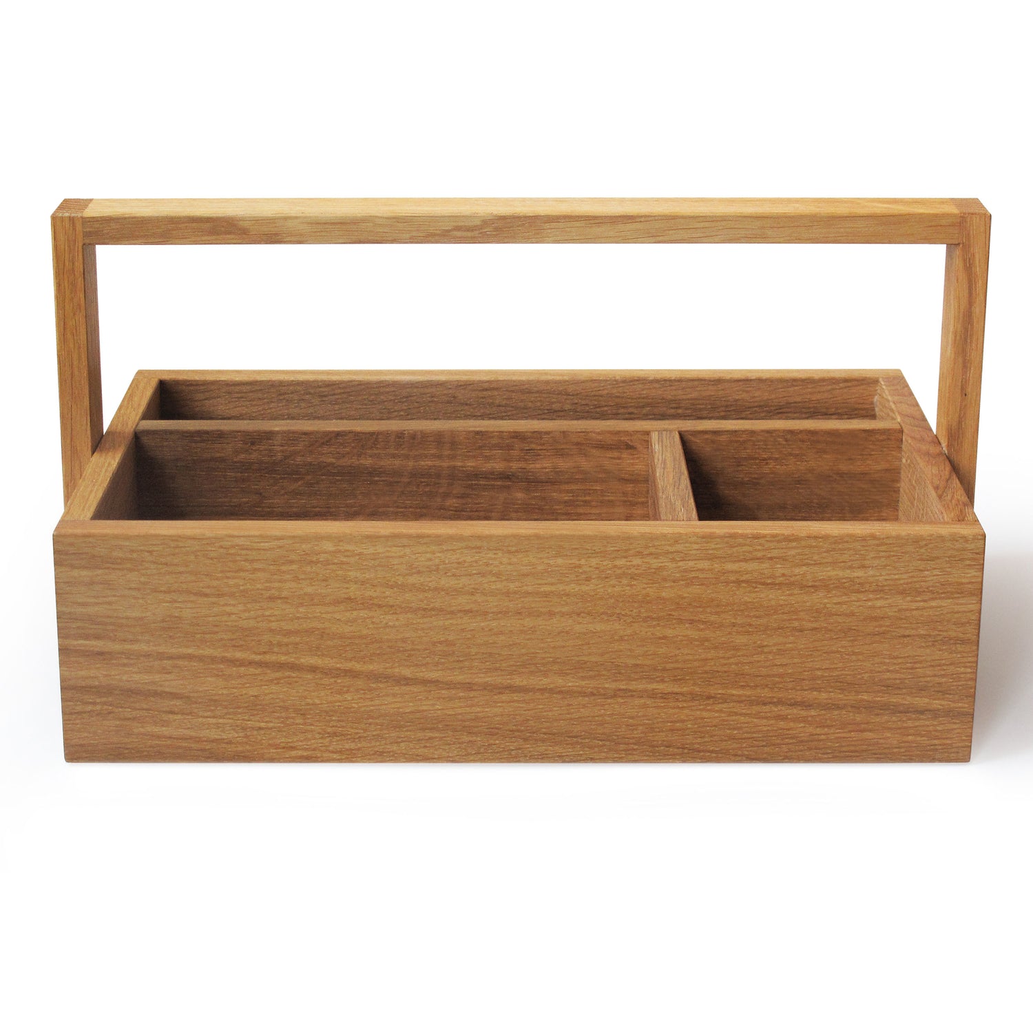Handled Storage Caddy Oiled Oak - Not A Boring Box