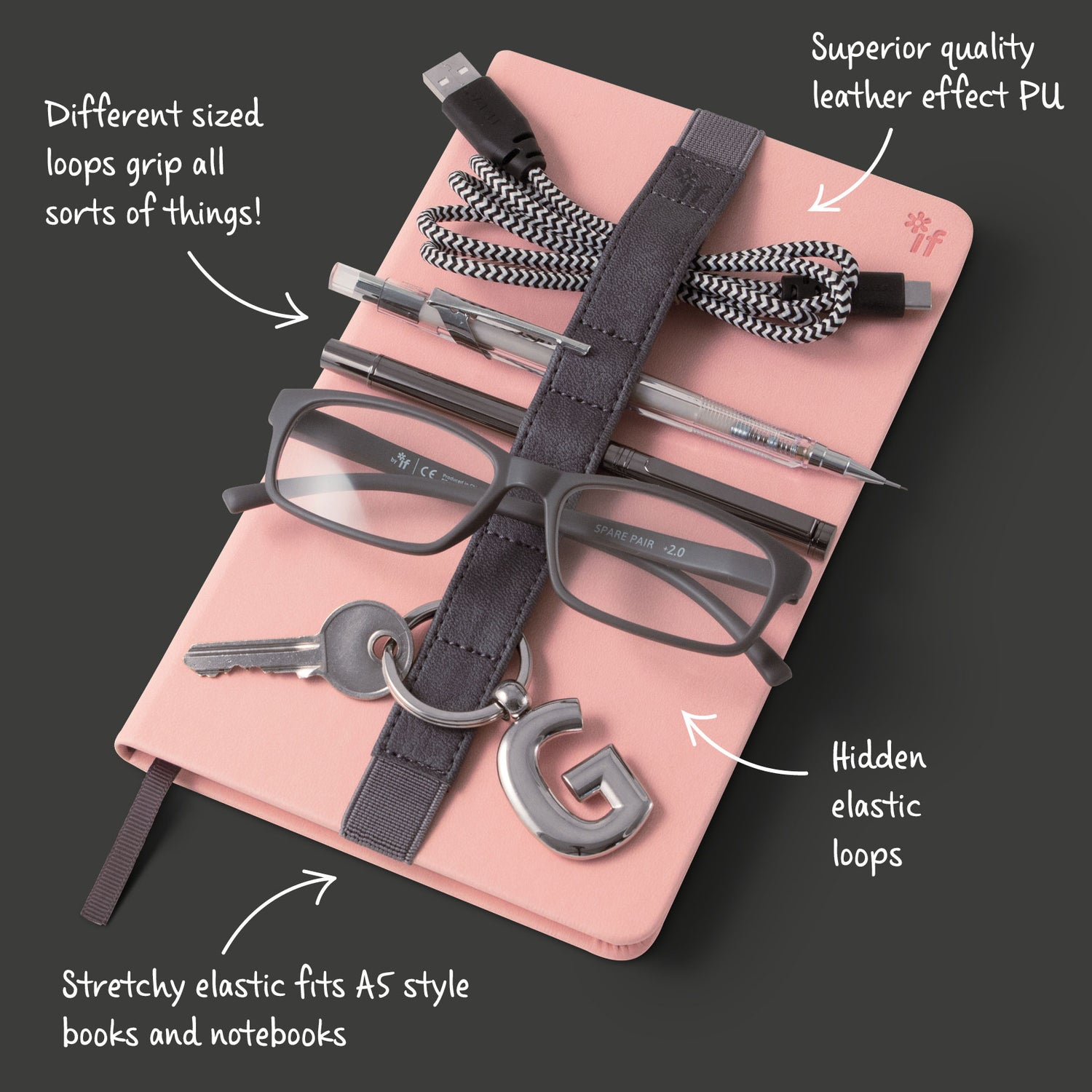 Notebook Stationery Organiser Belt - Not A Boring Box