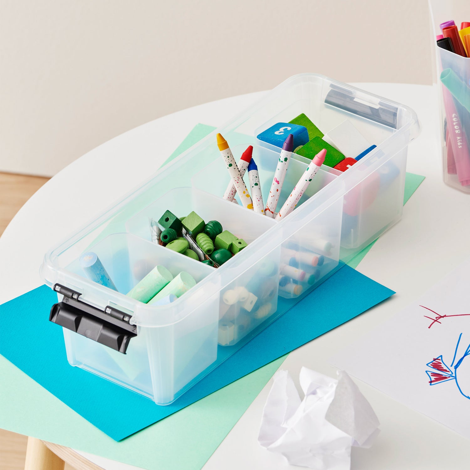 Plastic Storage Box With 4 Inserts