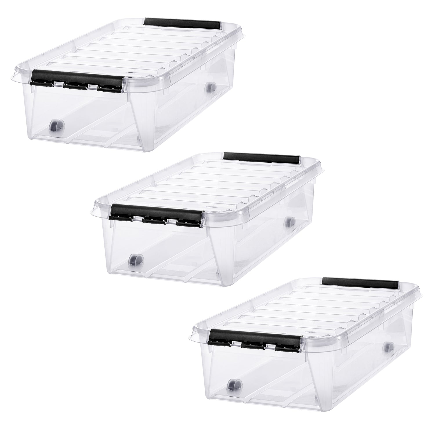 3 X Plastic Underbed Storage Box