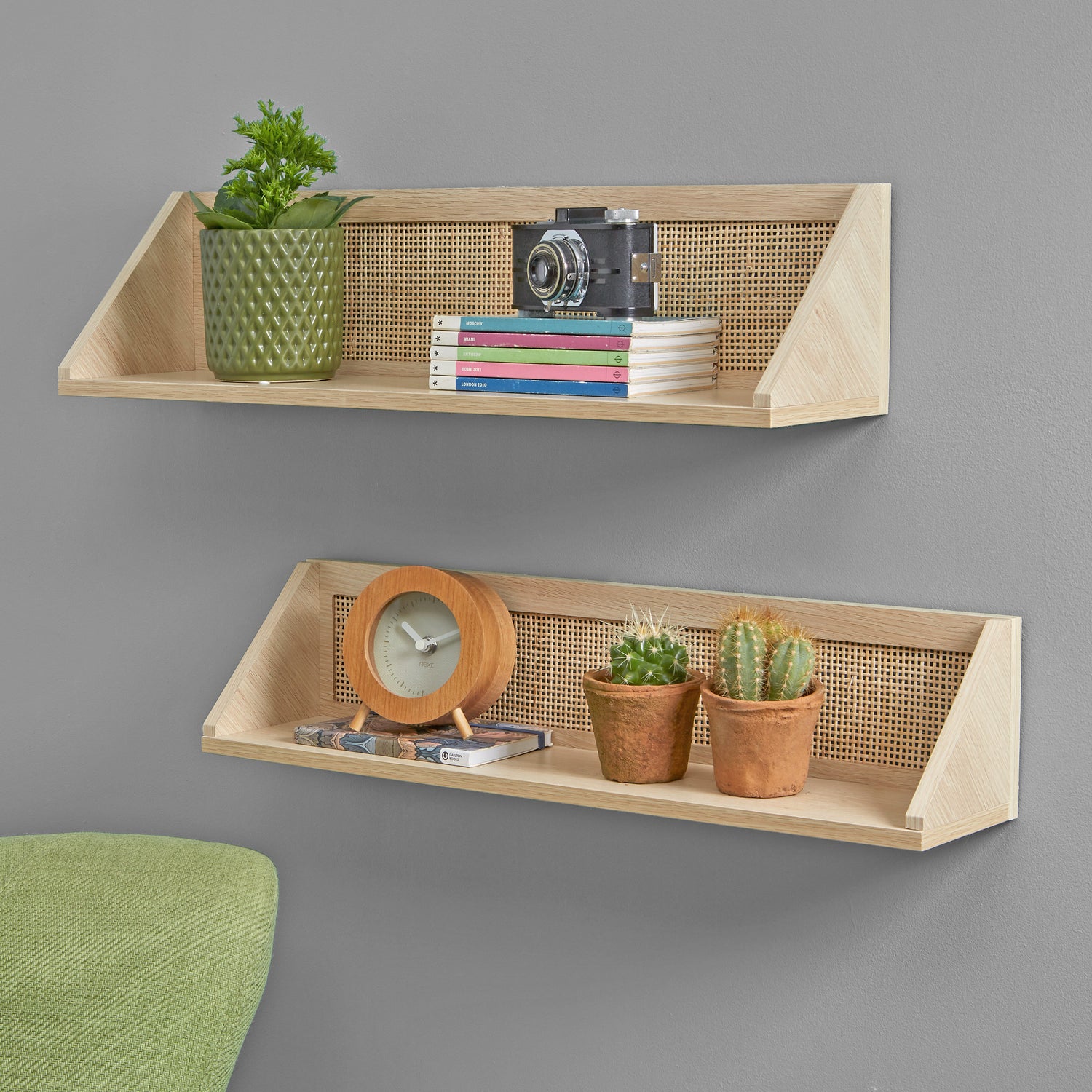 2 X Rattan Shelves - Not A Boring Box