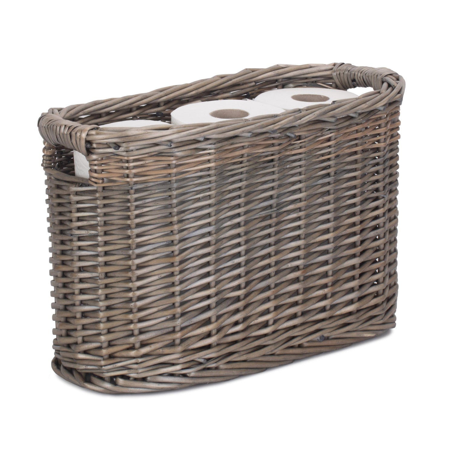 Willow Toilet Roll Storage Basket – Antique Wash Finis - Not A Boring Box
