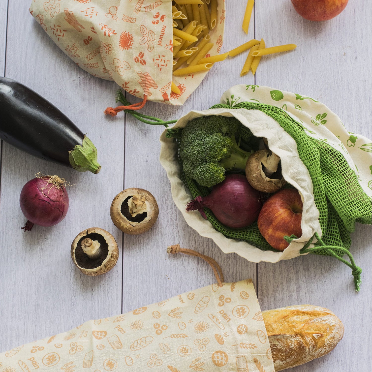 Organic Cotton Produce Bag Set Of 3