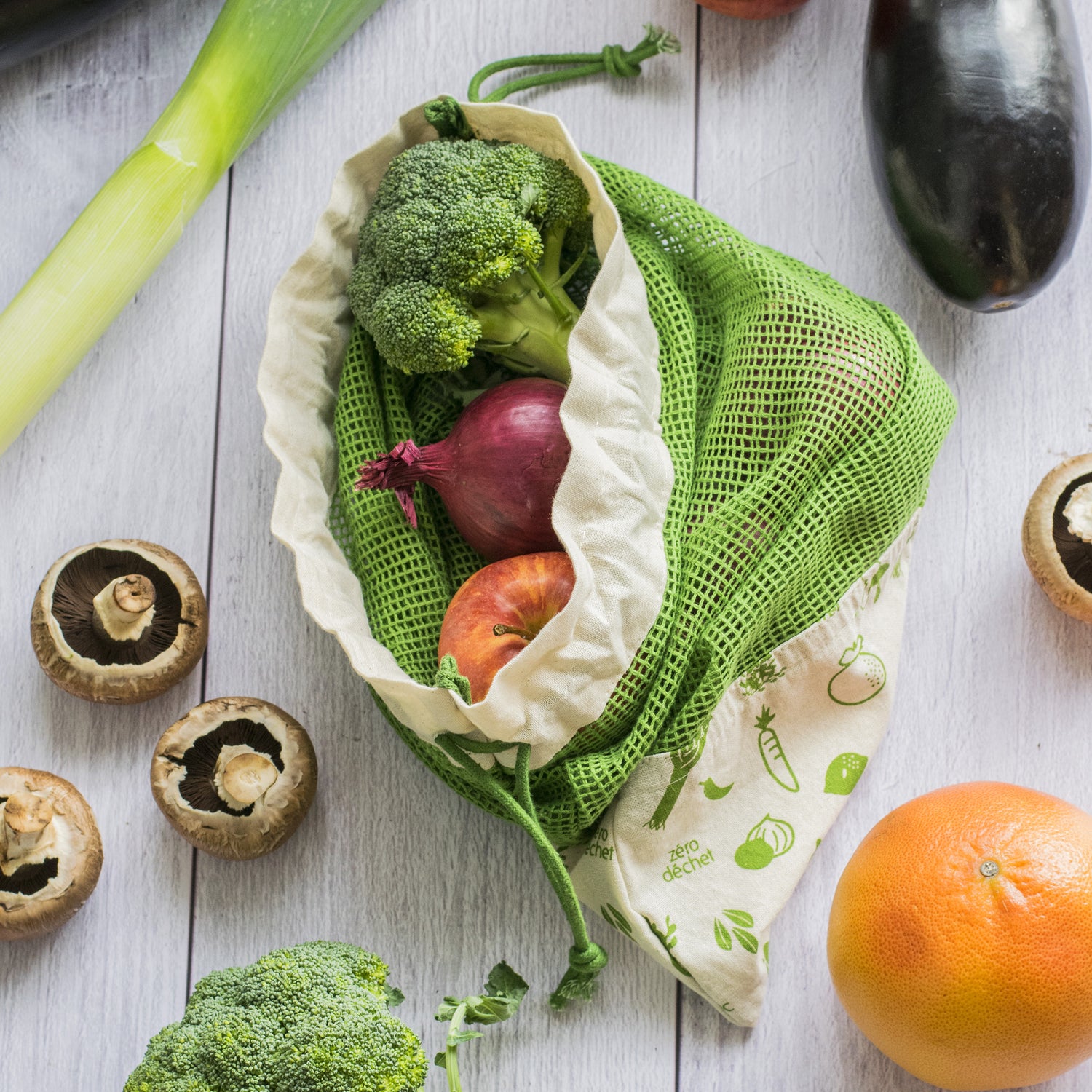 Organic Cotton Produce Bag Set Of 3 - Not A Boring Box