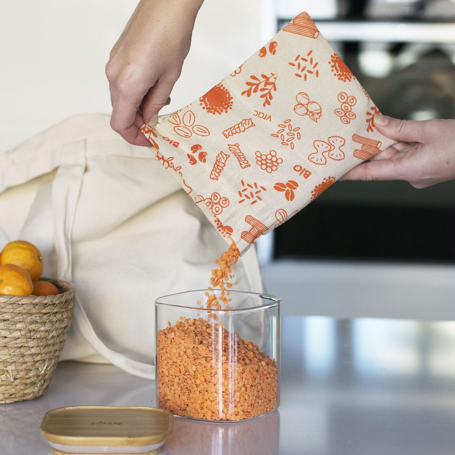 Organic Cotton Produce Bag Set Of 3 - Not A Boring Box