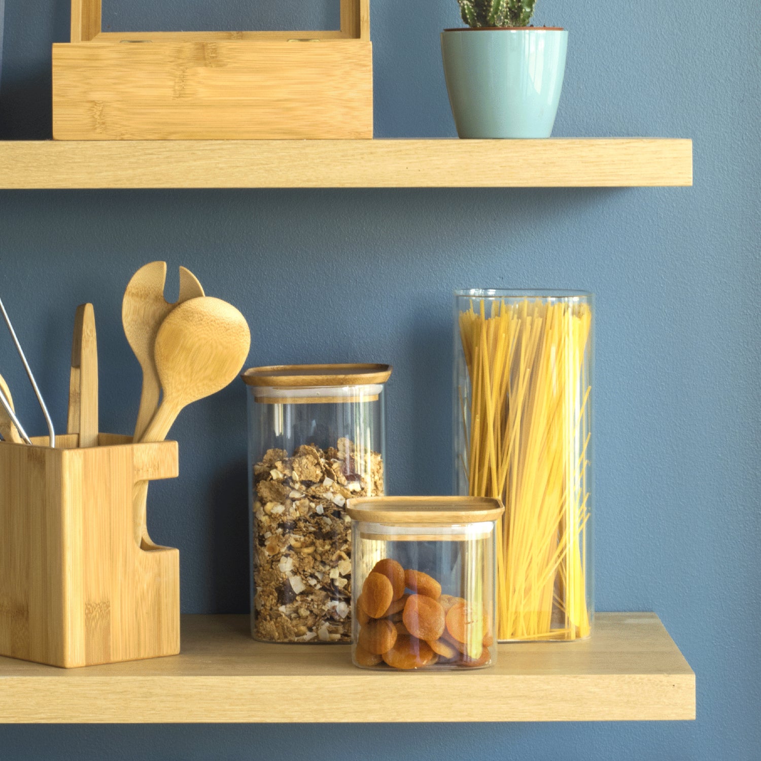 Glass Storage Canister With Bamboo Lid 800ml - Not A Boring Box