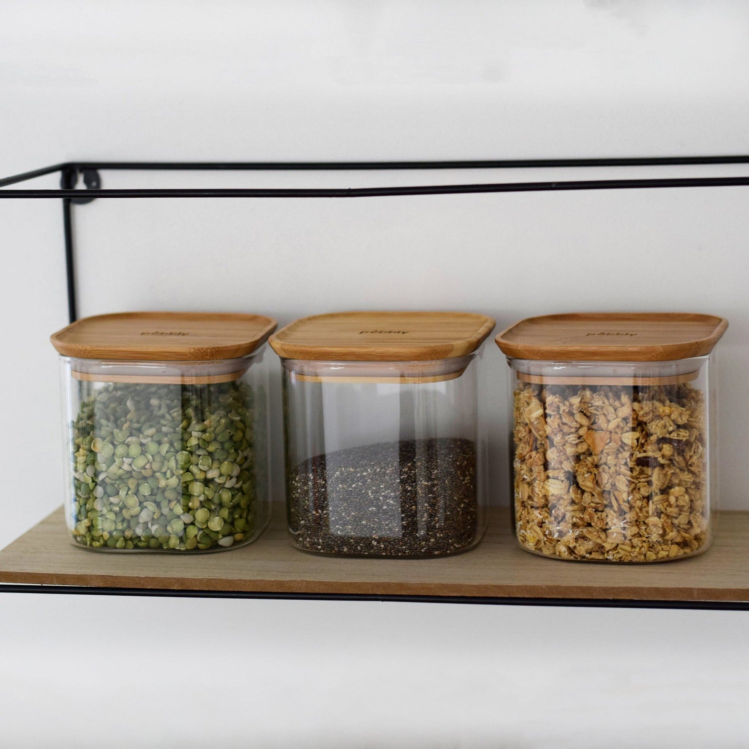 3 x Glass Storage Canisters - 800ml - Not A Boring Box APFE