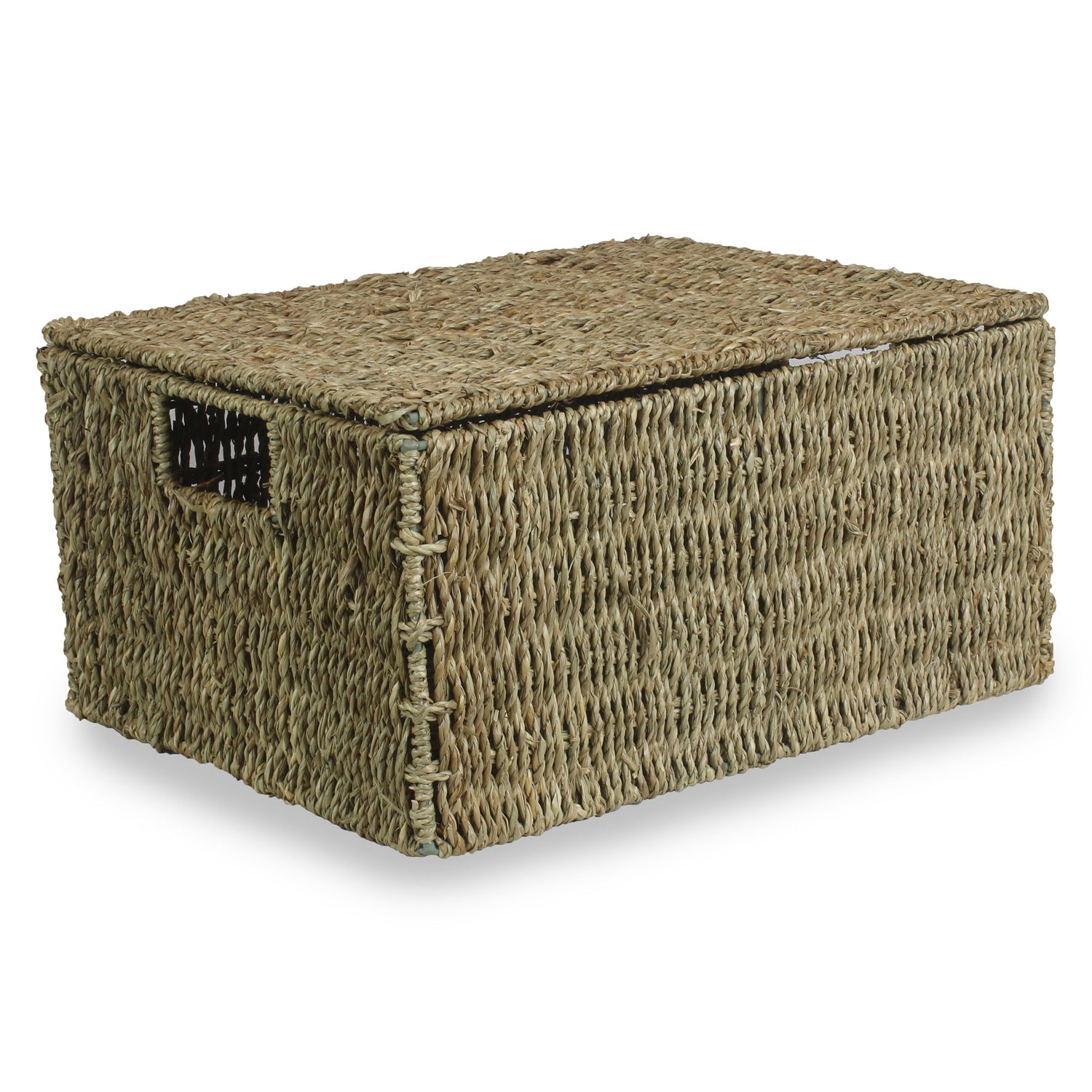 Lidded Seagrass Hamper Large