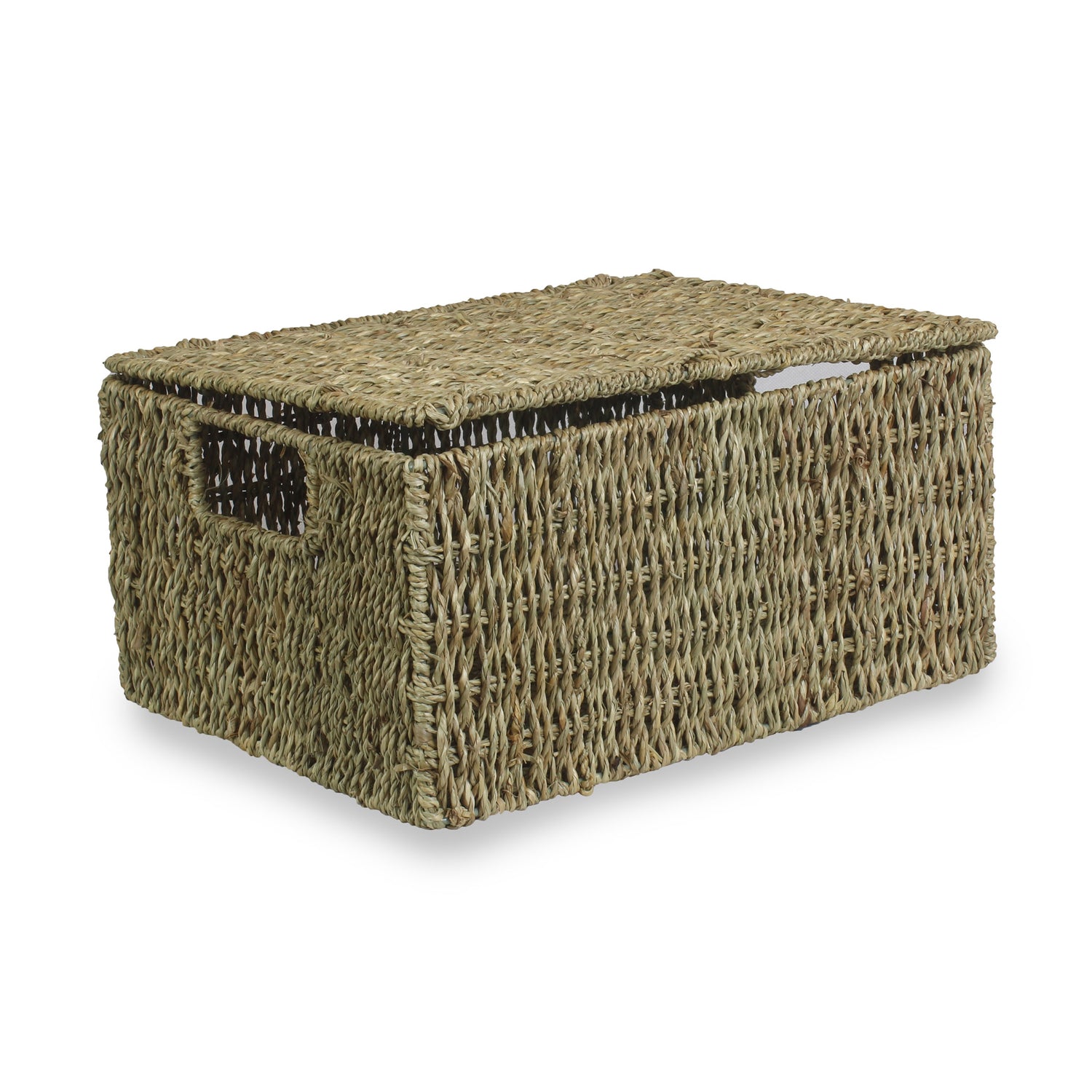Lidded Seagrass Hamper Medium