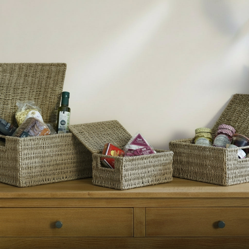 Lidded Seagrass Hamper Mini - Not A Boring Box